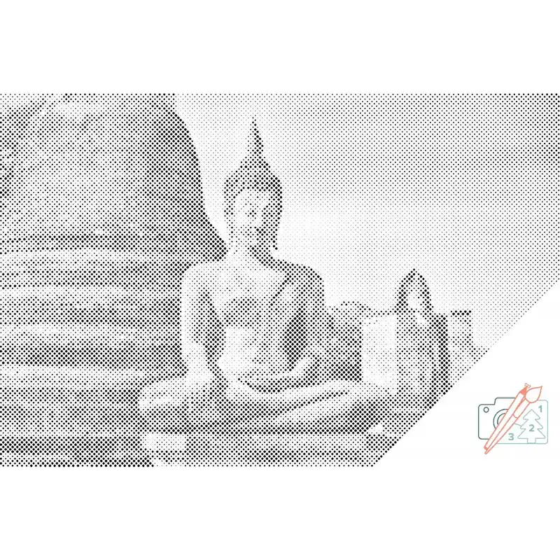 Meistverkauft Punktmalerei – Buddha-Figur