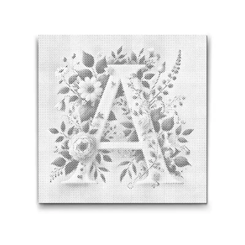 Punktmalerei – Buchstabe A – Blumenmuster Schneller Versand