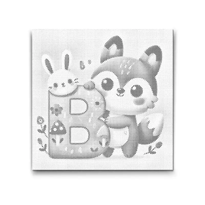 Begrenztes Angebot Punktmalerei – Buchstabe B – Mit einem Tier