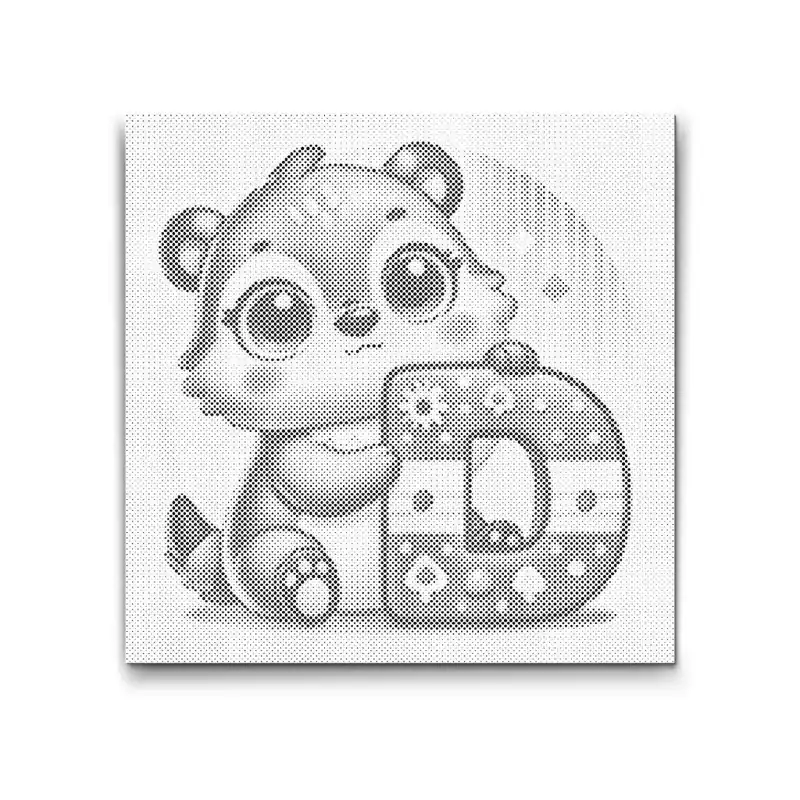 Nur Heute Punktmalerei – Buchstabe D – Mit einem Tier