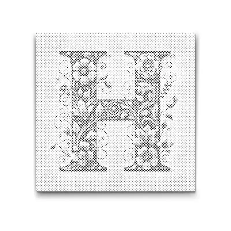 Bestseller Punktmalerei – Buchstabe H – Blumenmuster