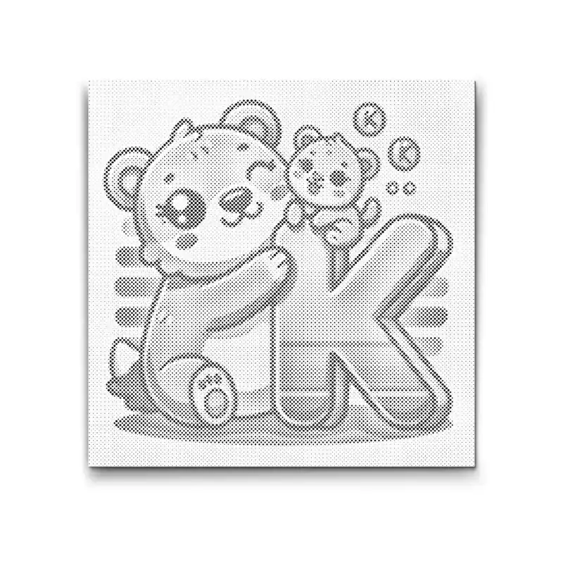 Top-Seller Punktmalerei – Buchstabe K – Mit einem Tier