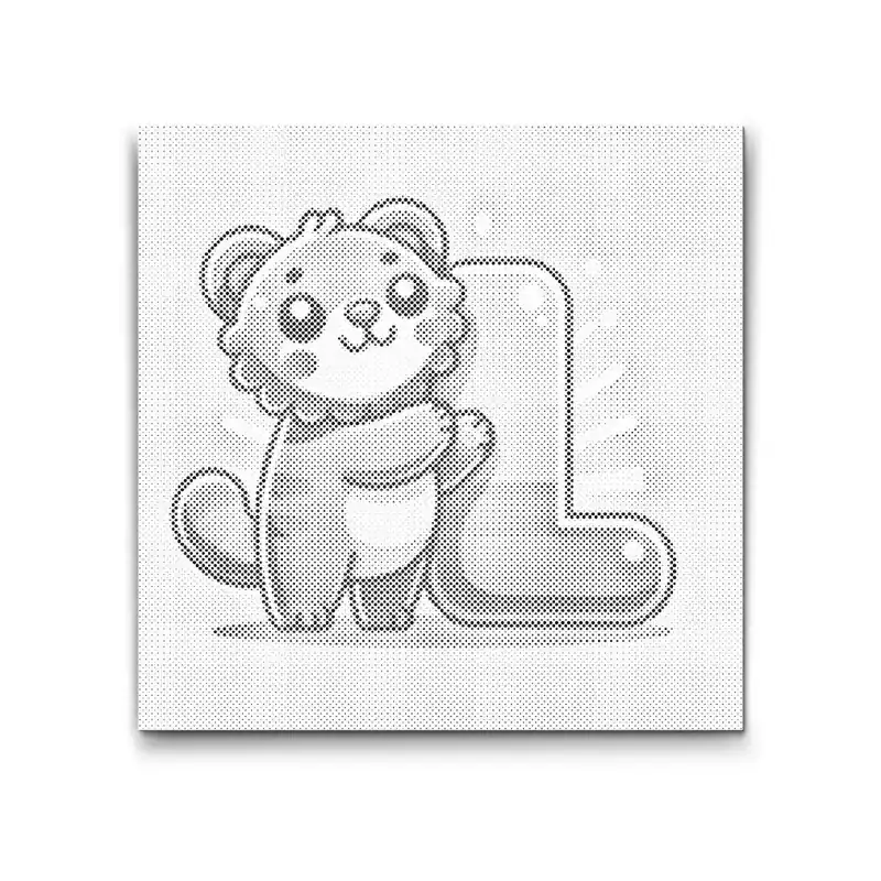 Letzte Chance Punktmalerei – Buchstabe L – Mit einem Tier