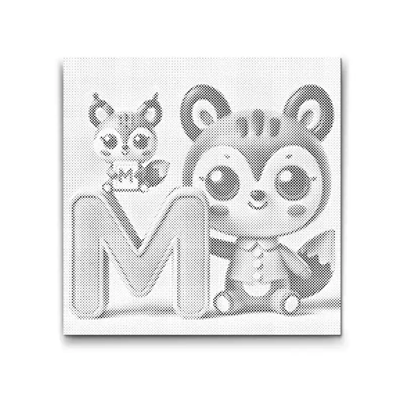 Punktmalerei – Buchstabe M – Mit einem Tier Geprüft