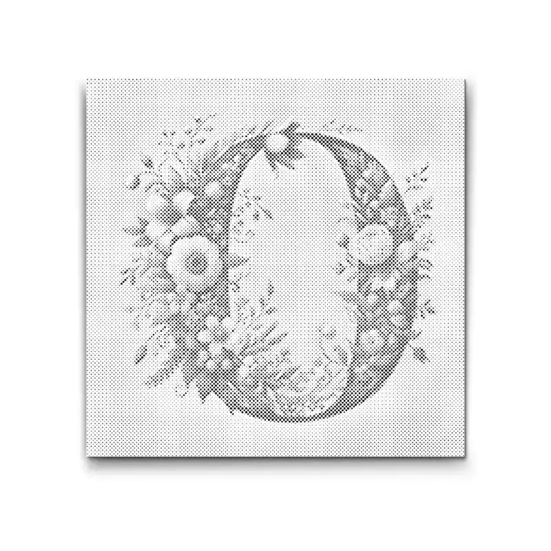 Punktmalerei – Buchstabe O – Blumenmuster Highlight