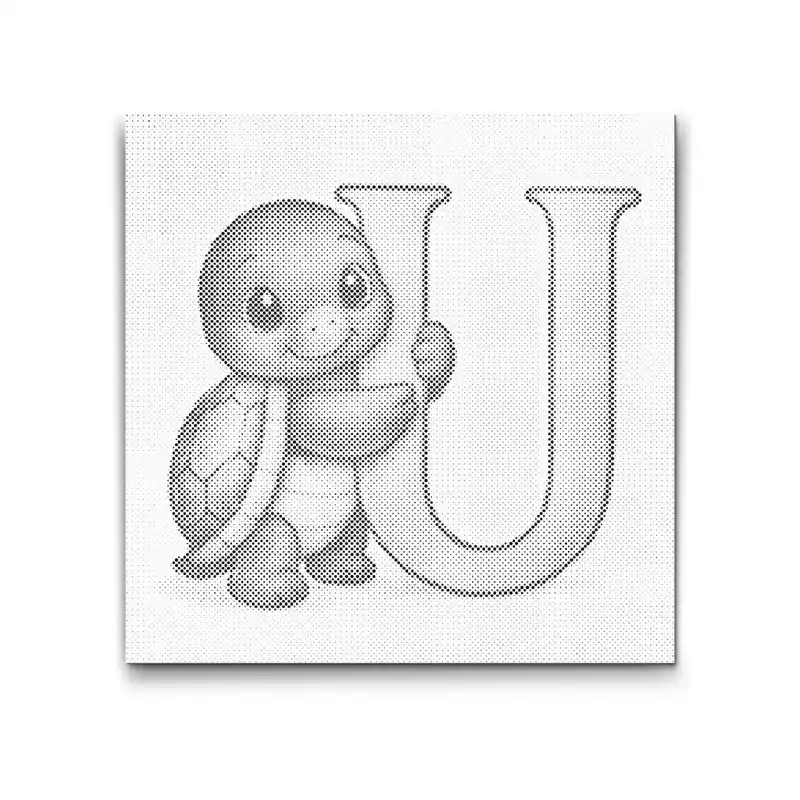 Solange Der Vorrat Reicht Punktmalerei – Buchstabe U – Mit einem Tier