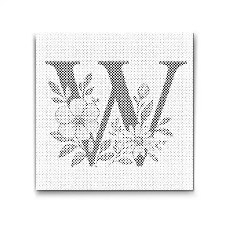 Kracherpreis Punktmalerei – Buchstabe W – Blumenmuster