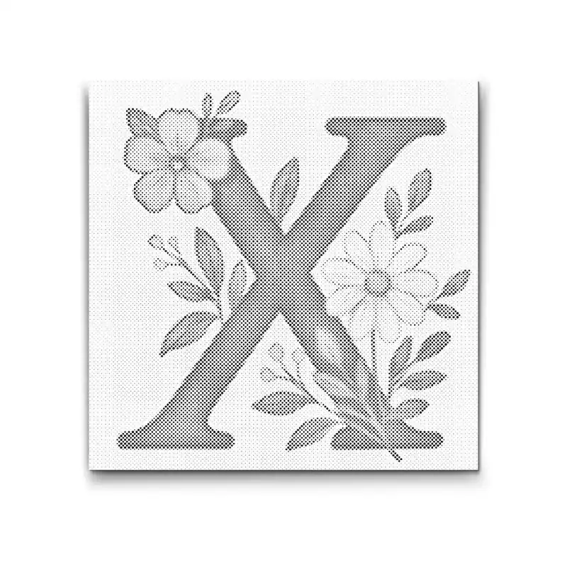 Knallerangebot Punktmalerei – Buchstabe X – Blumenmuster