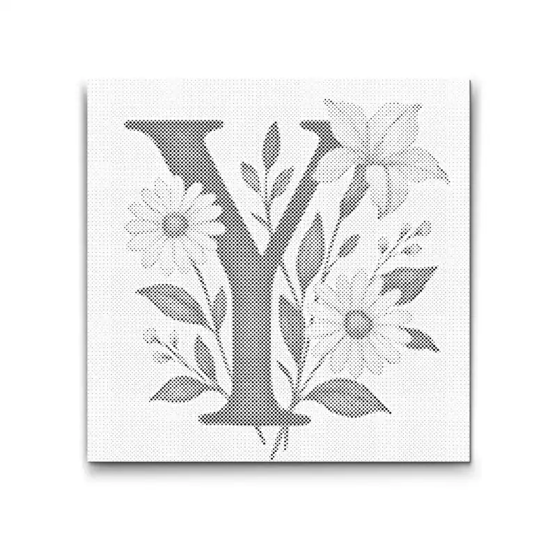Punktmalerei – Buchstabe Y – Blumenmuster Meistverkauft