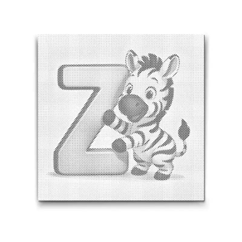 Aktuell Punktmalerei – Buchstabe Z – Mit einem Tier