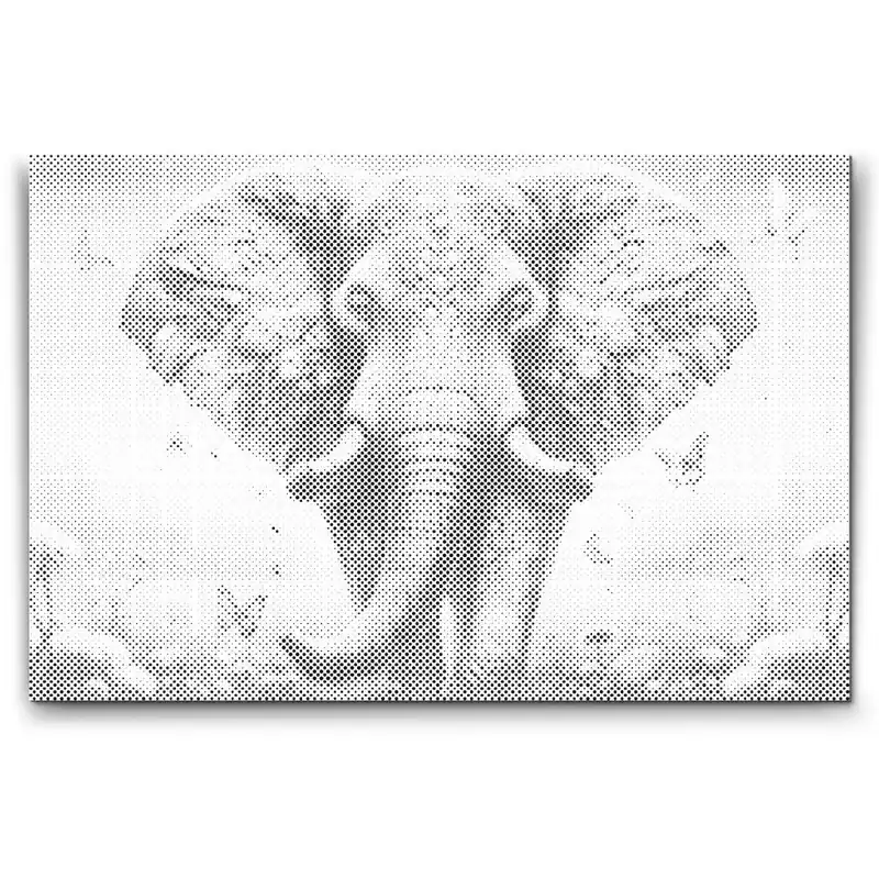 Punktmalerei – Bunter Elefant und Schmetterlinge Highlight