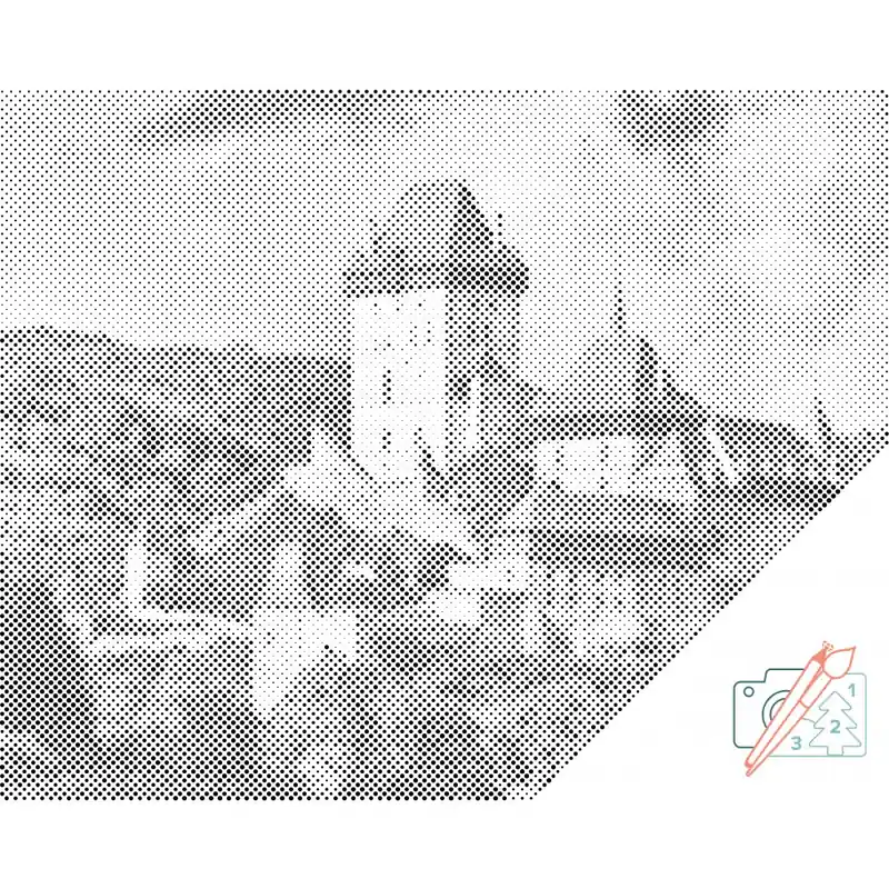 Punktmalerei – Burg Karlštejn 3 Weltweiter Versand