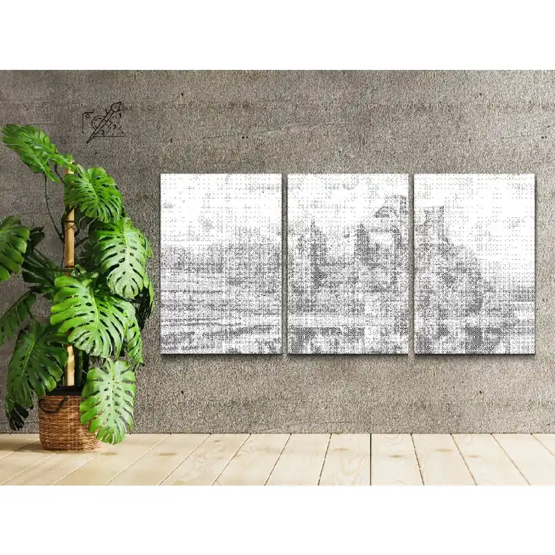 Punktmalerei – Burg Niedzica, Polen (3er-Set) Handgefertigt