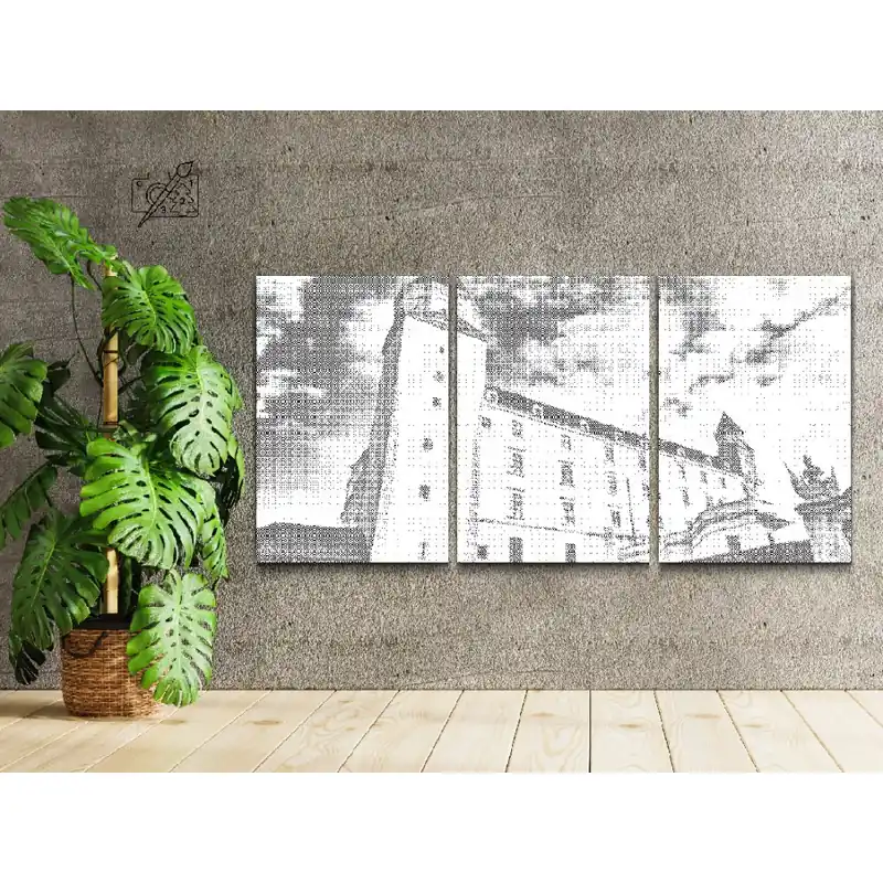 Punktmalerei – Burg von Bratislava 2 (3er-Set) Hochwertig