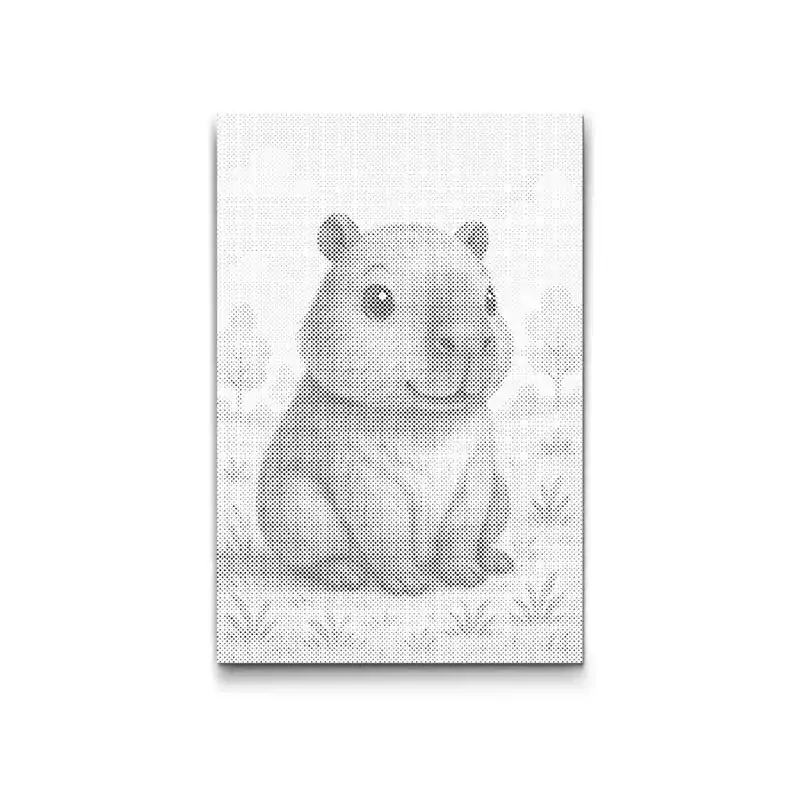 Billig Punktmalerei – Capybara auf der Wiese