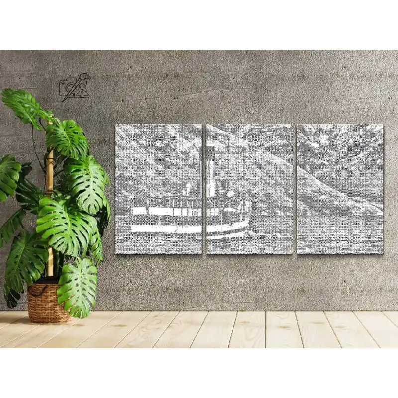 Markenware Punktmalerei – Dampfschiff (3er Set)