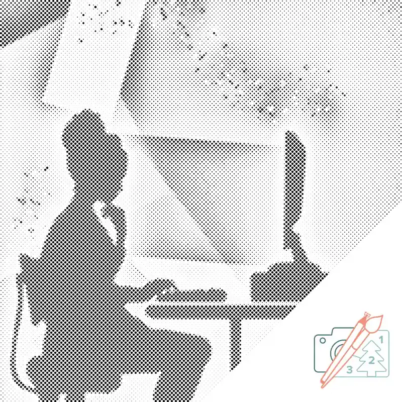 Ausverkauf Punktmalerei – Computerarbeit