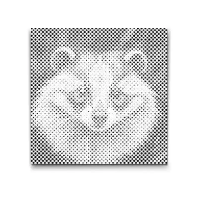 Punktmalerei – Dachs in Rot- und Blautönen Gratis Versand