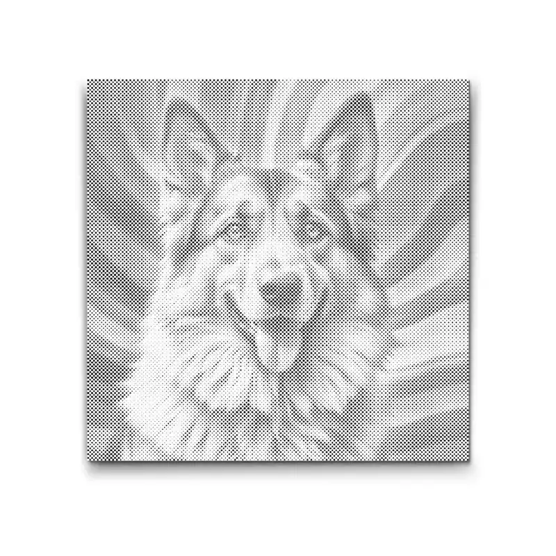 Punktmalerei – Deutscher Schäferhund in Rosatönen Gleich Bestellen