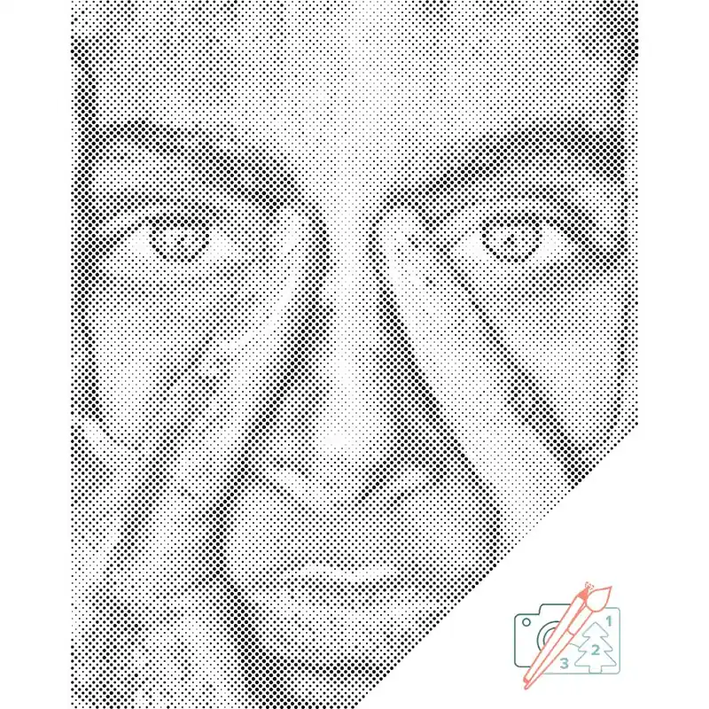 Punktmalerei – Der Blick einer Frau Hochwertig