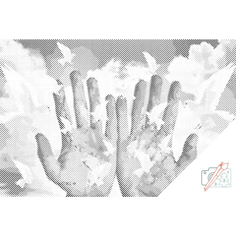 Top-Qualität Punktmalerei – Die Welt in Händen