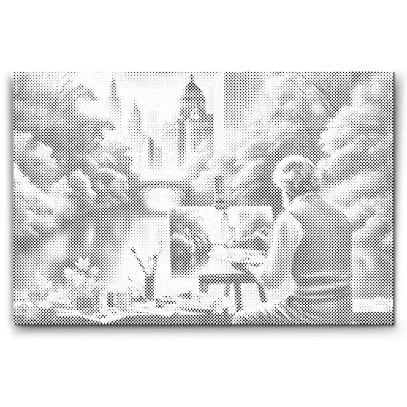 Punktmalerei – Die Zeit nähert sich dem Sonnenuntergang Nur Für Kurze Zeit