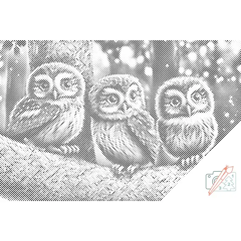 Kostenloser Rückversand Punktmalerei – Drei Kauzästlinge