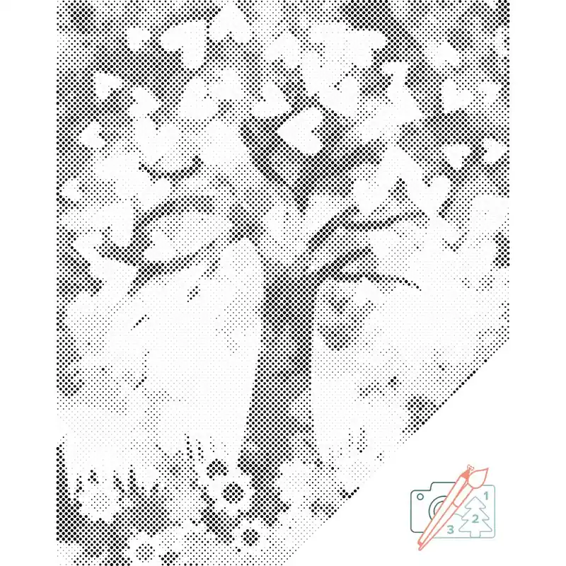 Punktmalerei – Ein Baum voller Herzen Expressversand