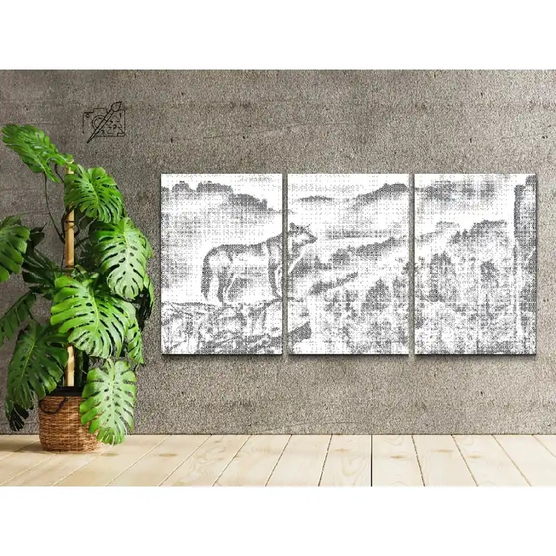 Punktmalerei – Ein einsamer Wolf (3er-Set) Direktkauf