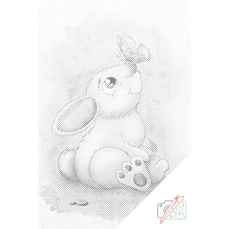 Punktmalerei – Ein Hase mit einem Schmetterling auf der Nase Großhandel