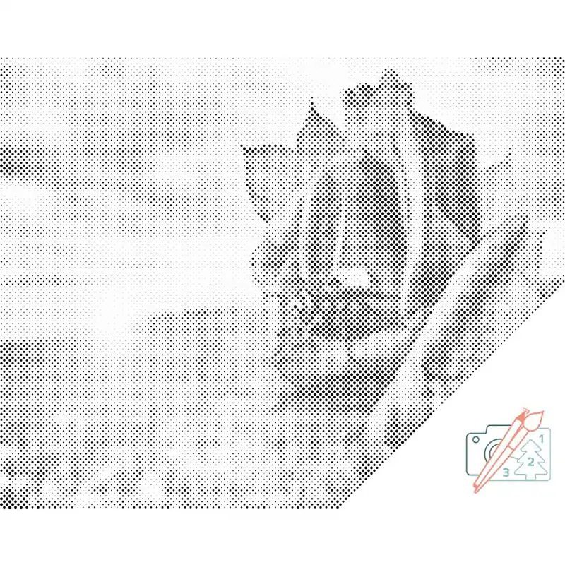 Punktmalerei – Eine Biene auf einer Rose Angebot