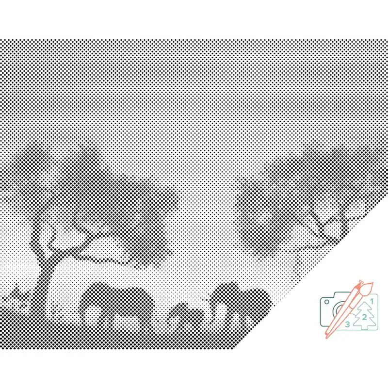 Punktmalerei – Elefantenfamilie Geld-Zurück-Garantie