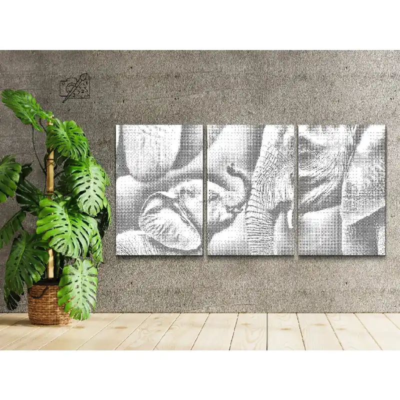 Premium Punktmalerei – Elefantenfamilie (3er-Set)