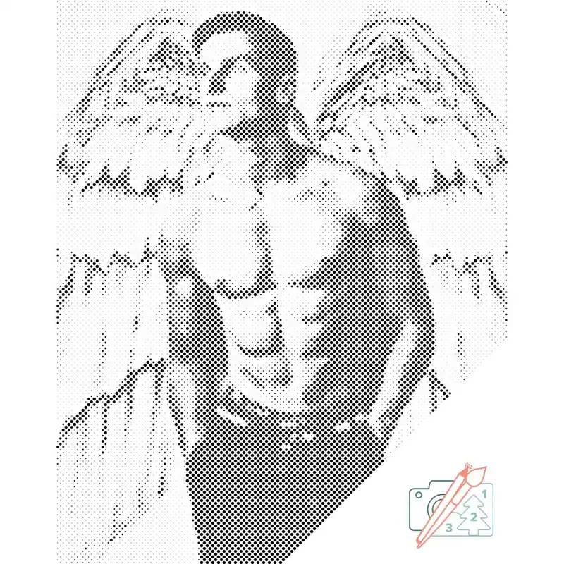 Punktmalerei – Engelhafter Mann Markenware