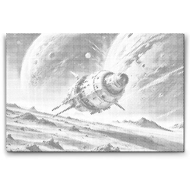 Punktmalerei – Erforschendes Raumschiff Finale Aktion