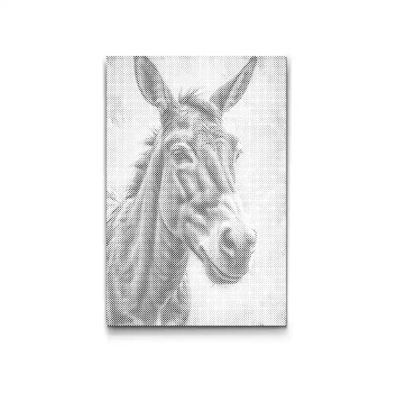 Punktmalerei – Esel in dunklen Türkistönen Markenware