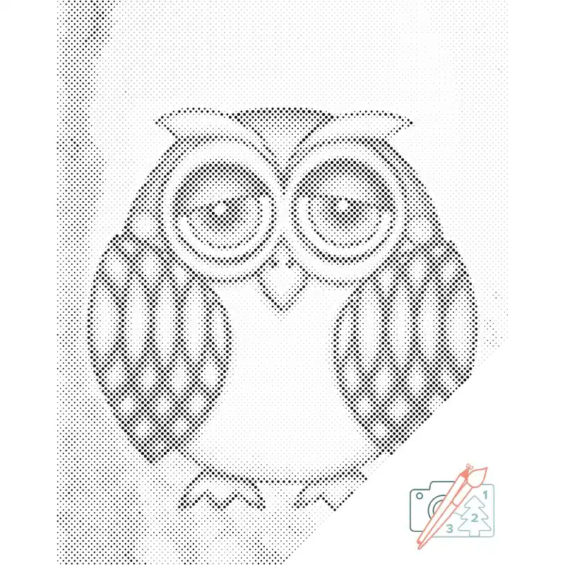 Punktmalerei – Eule mit rosa Wangen Aktuell