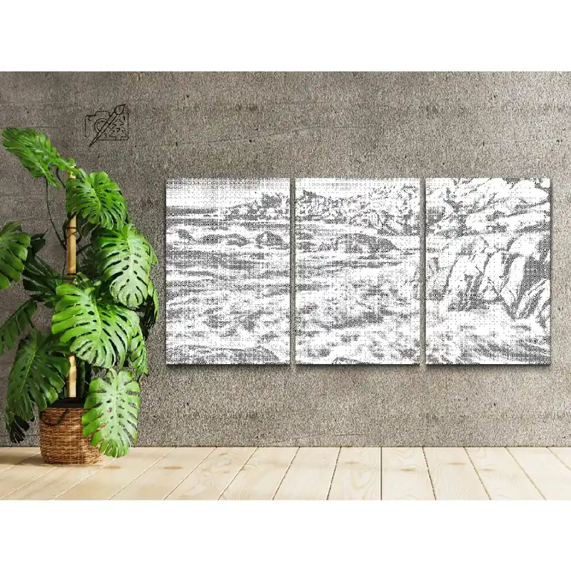 Angebot Punktmalerei – Felsenufer (3er-Set)