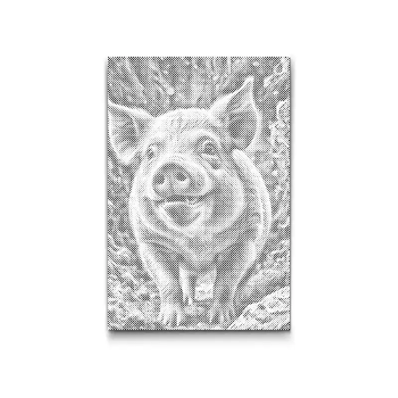 Neu Punktmalerei – Ferkel in dunklen Türkistönen