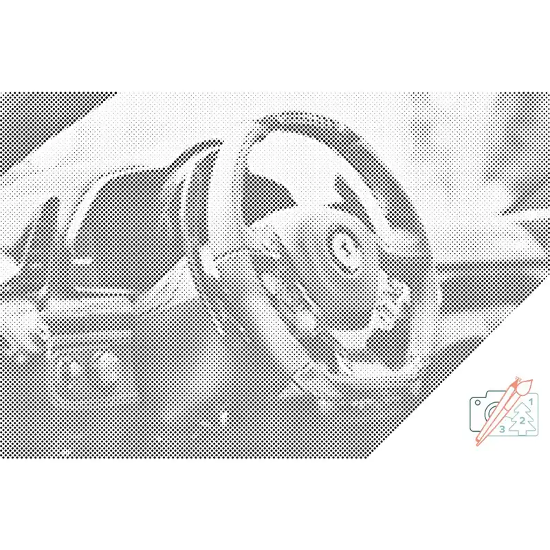 Punktmalerei – Ferrari-Lenkrad Kostenloser Versand