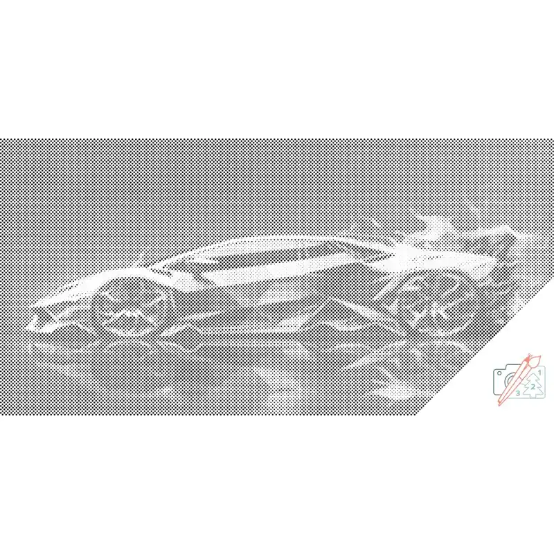 Punktmalerei – Feuriges Auto Geprüft