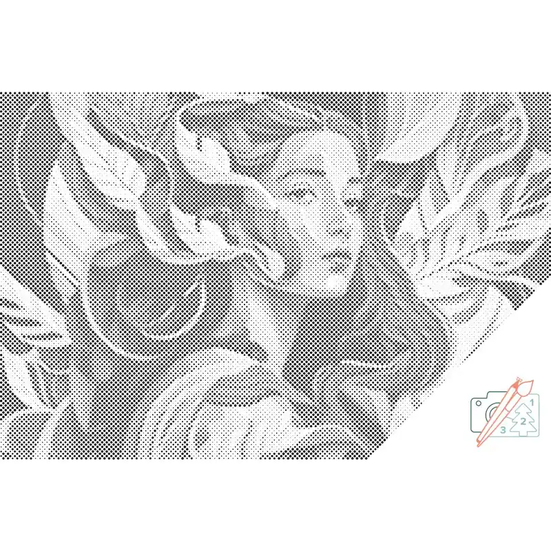 Punktmalerei – Frau in Blättern Schnäppchen