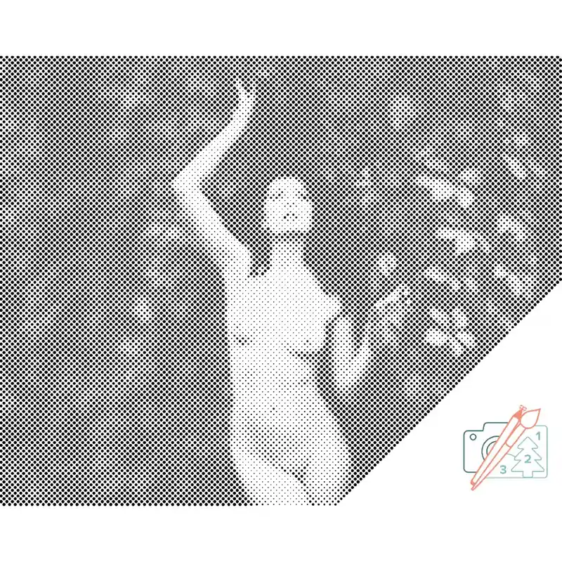 Punktmalerei – Frau in der Natur Markenprodukt