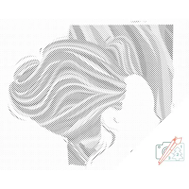 Punktmalerei – Frau mit buntem Haar Versand Am Gleichen Tag