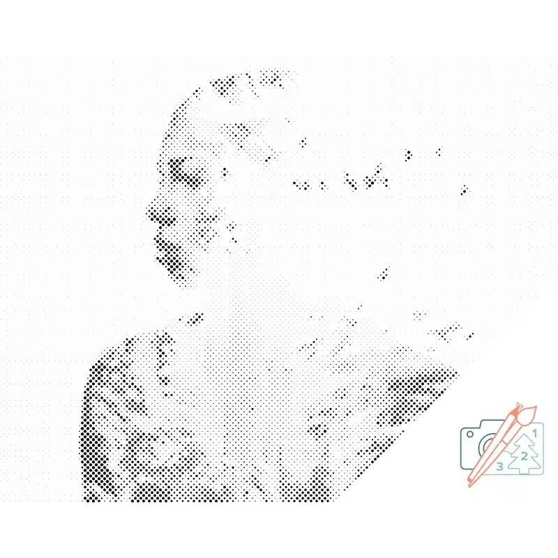 Meistverkauft Punktmalerei – Frau, Wald, Vögel