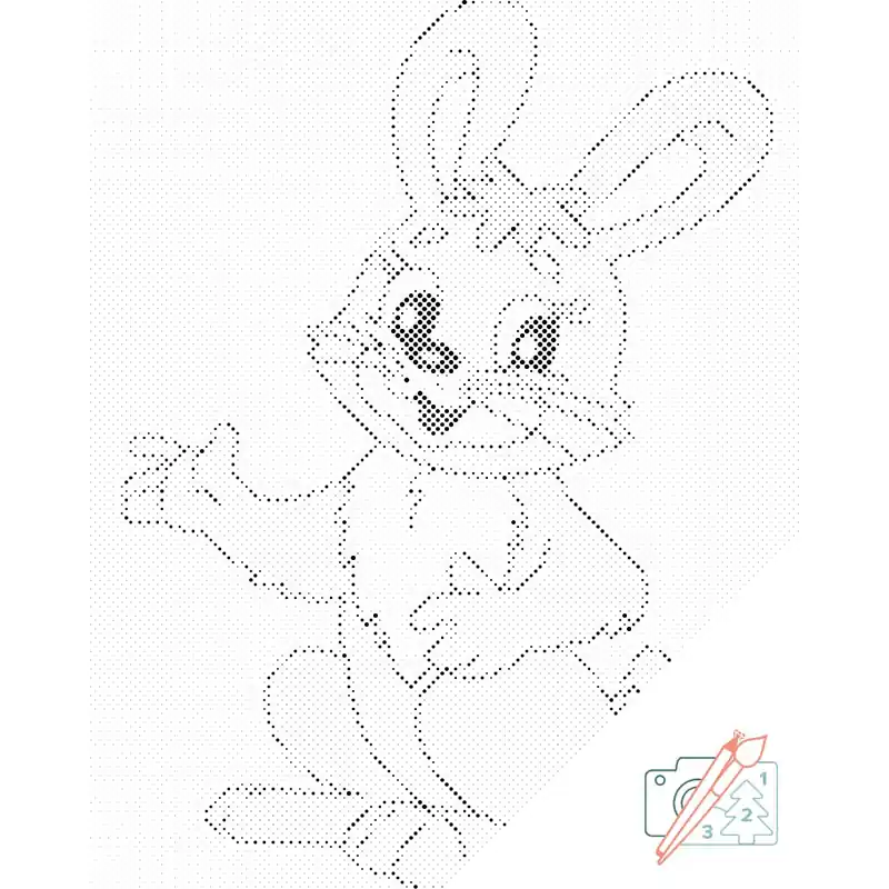 Begrenztes Angebot Punktmalerei – Freundlicher Hase