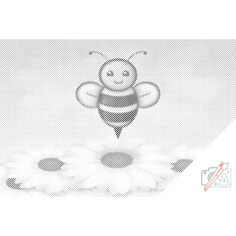 Exklusiv Punktmalerei – Fröhliche Biene