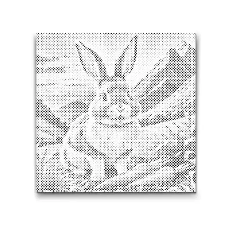 Kracherpreis Punktmalerei – Fröhlicher Hase mit Karotte