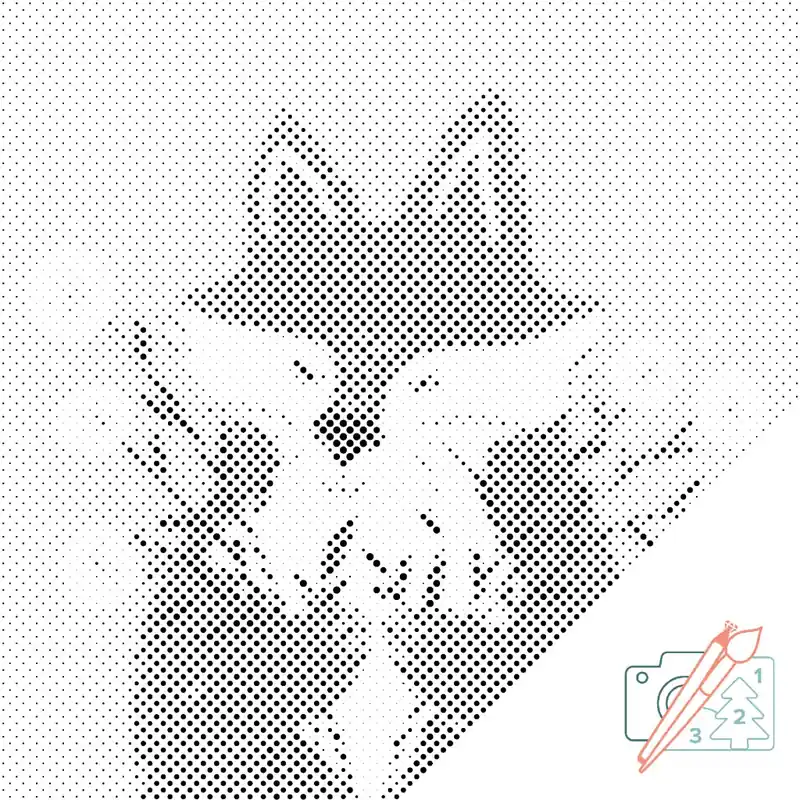 Top-Angebot Punktmalerei – Fuchs mit Löwenzahn