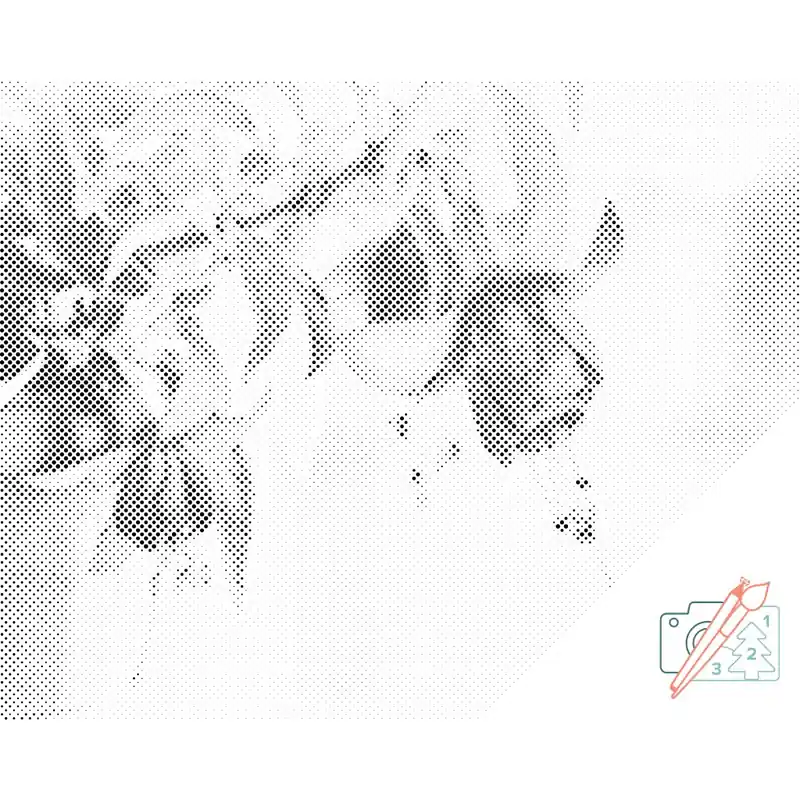 Kostenloser Versand Punktmalerei – Fuksia in einem Topf